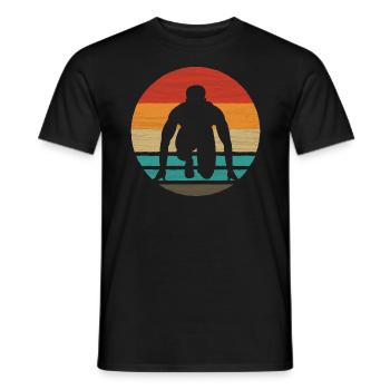 Running Retro Style Vintage - Men's T-Shirt - black - Front - AI Model Male 178 light (178cm)