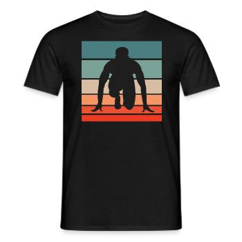 Running Retro Style Vintage - Men's T-Shirt - black - Front - AI Model Male 178 light (178cm)