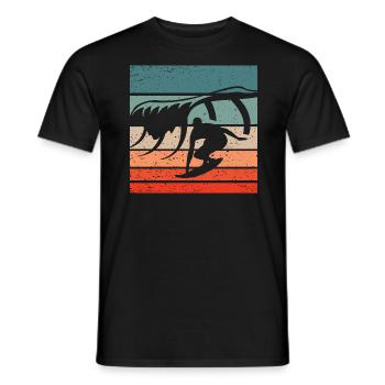 Surfen Retro Style Vintage - Männer T-Shirt - Schwarz - Vorne - AI Model Male 178 light (178cm)