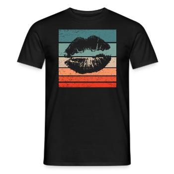 Lippen Retro Style Vintage - Männer T-Shirt - Schwarz - Vorne - AI Model Male 178 light (178cm)