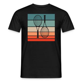 Tennis Retro Style Vintage - Männer T-Shirt - Schwarz - Vorne - AI Model Male 178 light (178cm)