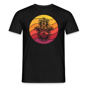 Hamsa Hand der Fatima Retro Style Vintage - Männer T-Shirt - Schwarz - Vorne - AI Model Male 178 light (178cm)