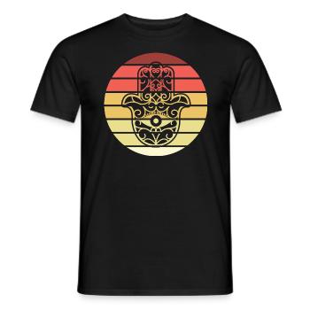 Hamsa Hand der Fatima Retro Style Vintage - Männer T-Shirt - Schwarz - Vorne - AI Model Male 178 light (178cm)
