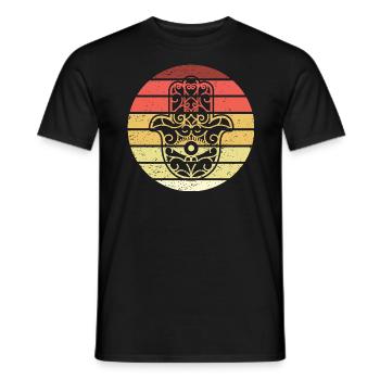 Hamsa Hand der Fatima Retro Style Vintage - Männer T-Shirt - Schwarz - Vorne - AI Model Male 178 light (178cm)