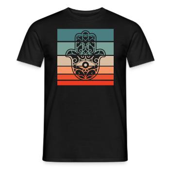Hamsa Hand der Fatima Retro Style Vintage - Männer T-Shirt - Schwarz - Vorne - AI Model Male 178 light (178cm)
