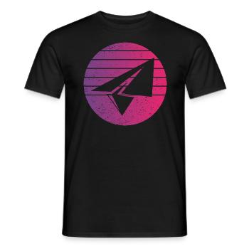 Paper Plane Retro Style Vintage - T-shirt homme - noir - Devant - AI Model Male 178 light (178cm)