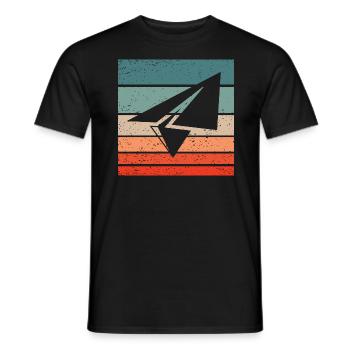 Paper Plane Retro Style Vintage - T-shirt homme - noir - Devant - AI Model Male 178 light (178cm)