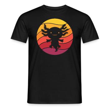 Axolotl Retro Style Vintage - T-shirt homme - noir - Devant - AI Model Male 178 light (178cm)