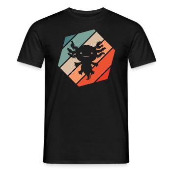 Axolotl Retro Style Vintage - T-shirt homme - noir - Devant - AI Model Male 178 light (178cm)