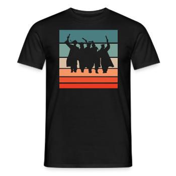 Cérémonie de remise des diplômes Retro Style Vintage - T-shirt homme - noir - Devant - AI Model Male 178 light (178cm)