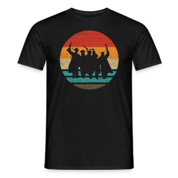 Cérémonie de remise des diplômes Retro Style Vintage - T-shirt homme - noir - Devant - AI Model Male 178 light (178cm)