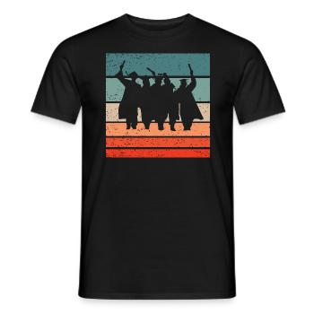 Cérémonie de remise des diplômes Retro Style Vintage - T-shirt homme - noir - Devant - AI Model Male 178 light (178cm)