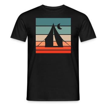 Camping Retro Style Vintage - Men's T-Shirt - black - Front - AI Model Male 178 light (178cm)