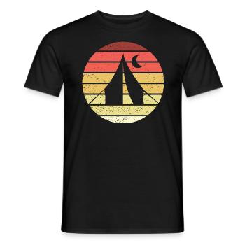Camping Retro Style Vintage - Men's T-Shirt - black - Front - AI Model Male 178 light (178cm)