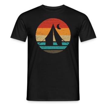 Camping Retro Style Vintage - T-shirt homme - noir - Devant - AI Model Male 178 light (178cm)