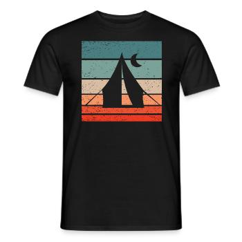 Camping Retro Style Vintage - Men's T-Shirt - black - Front - AI Model Male 178 light (178cm)