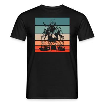 Ninja Retro Style Vintage - Männer T-Shirt - Schwarz - Vorne - AI Model Male 178 light (178cm)