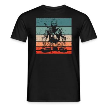 Ninja Retro Style Vintage - Männer T-Shirt - Schwarz - Vorne - AI Model Male 178 light (178cm)
