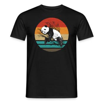Panda Retro Style Vintage - Männer T-Shirt - Schwarz - Vorne - AI Model Male 178 light (178cm)