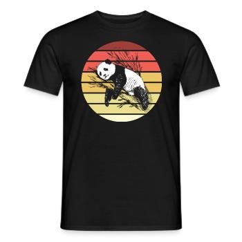 Panda Retro Style Vintage - Men's T-Shirt - black - Front - AI Model Male 178 light (178cm)