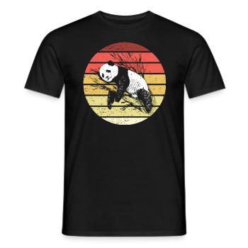 Panda Retro Style Vintage - Männer T-Shirt - Schwarz - Vorne - AI Model Male 178 light (178cm)