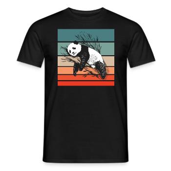 Panda Retro Style Vintage - Men's T-Shirt - black - Front - AI Model Male 178 light (178cm)
