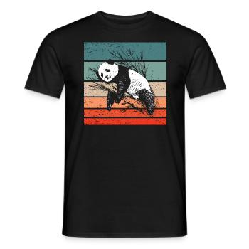 Panda Retro Style Vintage - Männer T-Shirt - Schwarz - Vorne - AI Model Male 178 light (178cm)