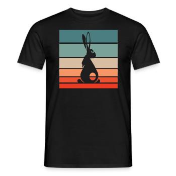 Kaninchen Retro Style Vintage - Männer T-Shirt - Schwarz - Vorne - AI Model Male 178 light (178cm)