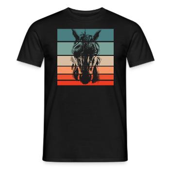 Einhorn Retro Style Vintage - Männer T-Shirt - Schwarz - Vorne - AI Model Male 178 light (178cm)