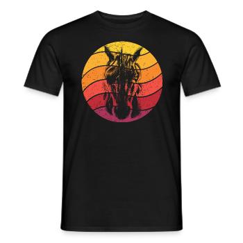 Licorne Rétro Style Vintage - T-shirt homme - noir - Devant - AI Model Male 178 light (178cm)