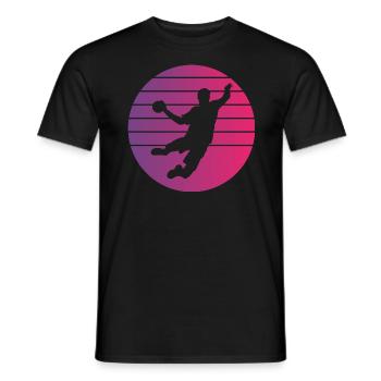 Joueur de Handball Retro Style Vintage - T-shirt homme - noir - Devant - AI Model Male 178 light (178cm)