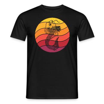 Koi Fish Retro Style Vintage - T-shirt homme - noir - Devant - AI Model Male 178 light (178cm)