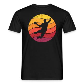 Joueur de Handball Retro Style Vintage - T-shirt homme - noir - Devant - AI Model Male 178 light (178cm)