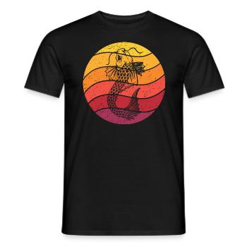 Koi Fish Retro Style Vintage - T-shirt homme - noir - Devant - AI Model Male 178 light (178cm)