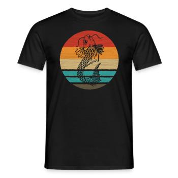 Koi Fish Retro Style Vintage - T-shirt homme - noir - Devant - AI Model Male 178 light (178cm)
