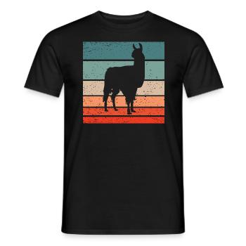 Lama Retro Style Vintage - Männer T-Shirt - Schwarz - Vorne - AI Model Male 178 light (178cm)
