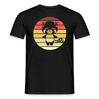 Red Panda Retro Style Vintage - T-shirt homme - noir - Devant - AI Model Male 178 light (178cm)