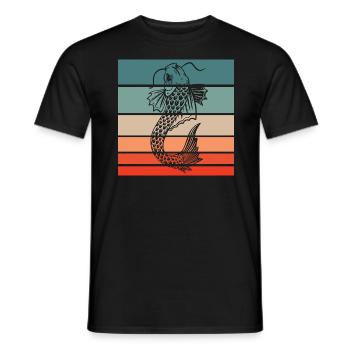 Koi Fish Retro Style Vintage - T-shirt homme - noir - Devant - AI Model Male 178 light (178cm)
