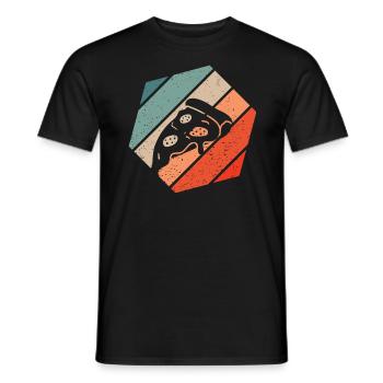 Pizza Slice Retro Style Vintage - Men's T-Shirt - black - Front - AI Model Male 178 light (178cm)