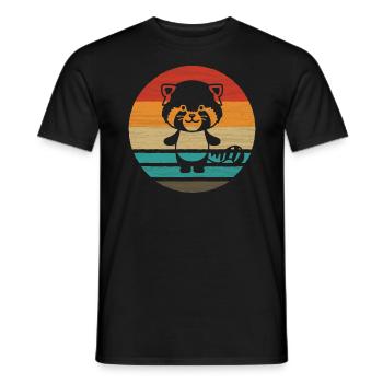 Red Panda Retro Style Vintage - T-shirt homme - noir - Devant - AI Model Male 178 light (178cm)
