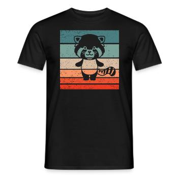 Red Panda Retro Style Vintage - T-shirt homme - noir - Devant - AI Model Male 178 light (178cm)