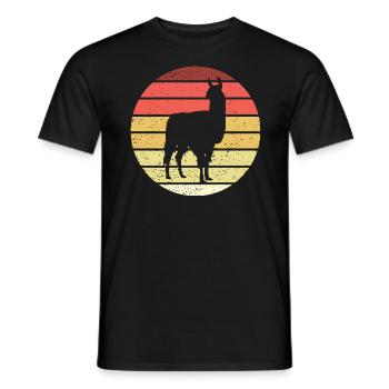 Lama Retro Style Vintage - Männer T-Shirt - Schwarz - Vorne - AI Model Male 178 light (178cm)