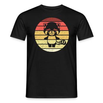Red Panda Retro Style Vintage - T-shirt homme - noir - Devant - AI Model Male 178 light (178cm)