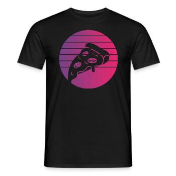 Pizza Slice Retro Style Vintage - Men's T-Shirt - black - Front - AI Model Male 178 light (178cm)