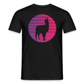 Lama Retro Style Vintage - T-shirt homme - noir - Devant - AI Model Male 178 light (178cm)