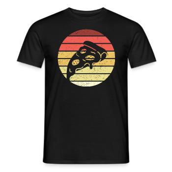Pizza Slice Retro Style Vintage - Men's T-Shirt - black - Front - AI Model Male 178 light (178cm)