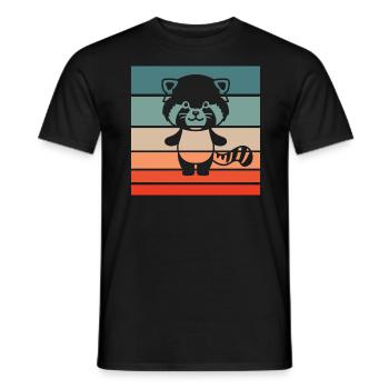 Red Panda Retro Style Vintage - T-shirt homme - noir - Devant - AI Model Male 178 light (178cm)