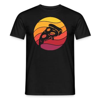 Pizza Slice Retro Style Vintage - Men's T-Shirt - black - Front - AI Model Male 178 light (178cm)