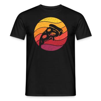 Pizza Slice Retro Style Vintage - Men's T-Shirt - black - Front - AI Model Male 178 light (178cm)