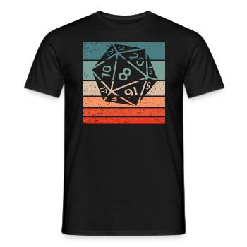20-sided Cube Retro Style Vintage - Men's T-Shirt - black - Front - AI Model Male 178 light (178cm)